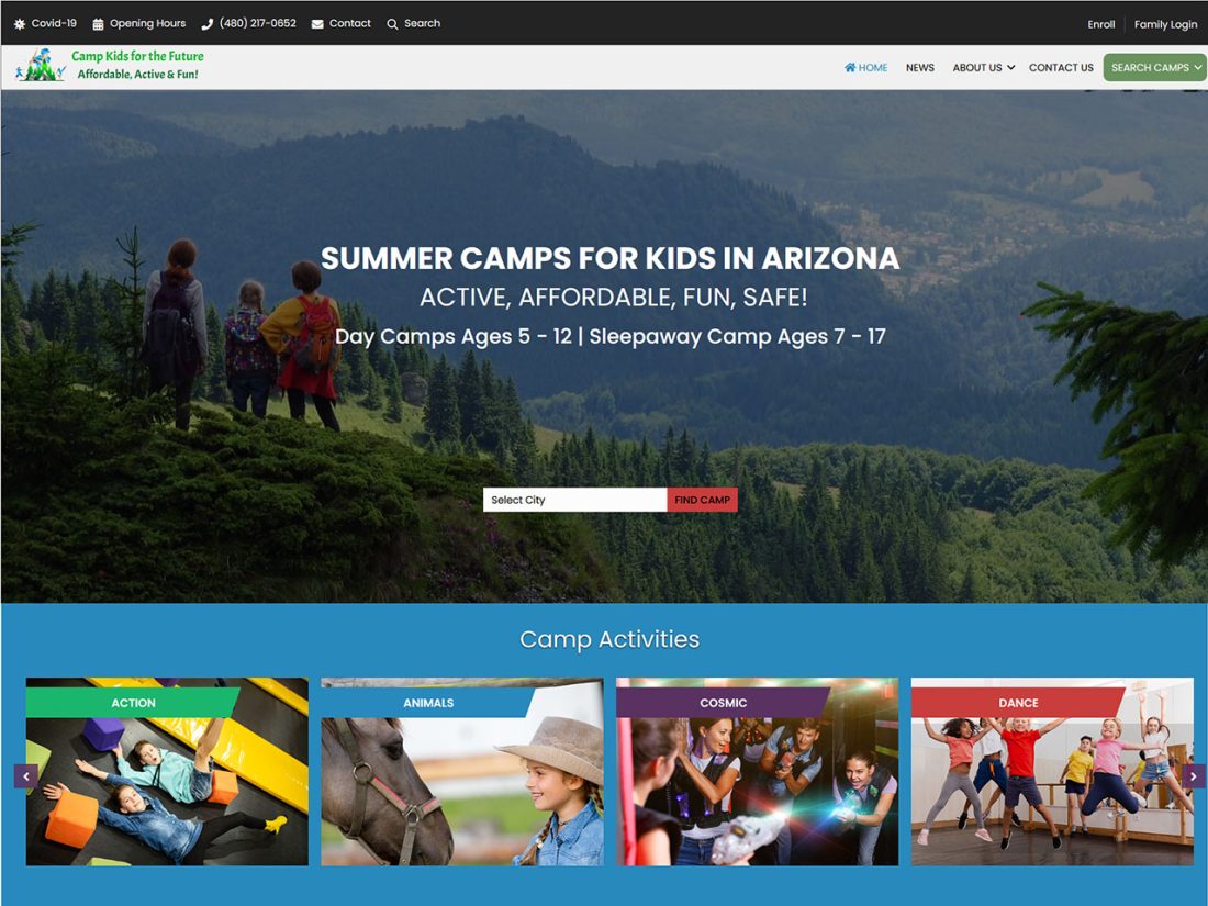 Portolio | Summer Camp AZ - Website